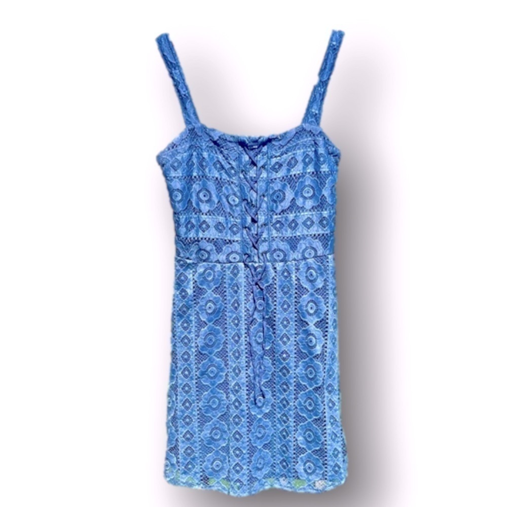 Aeropostale blue tie-front lace sundress